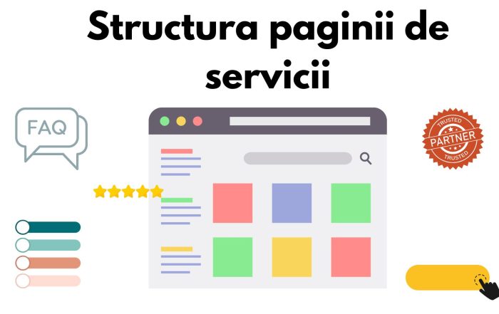 Structura paginii de servicii care apare in Google si convinge vizitatorii